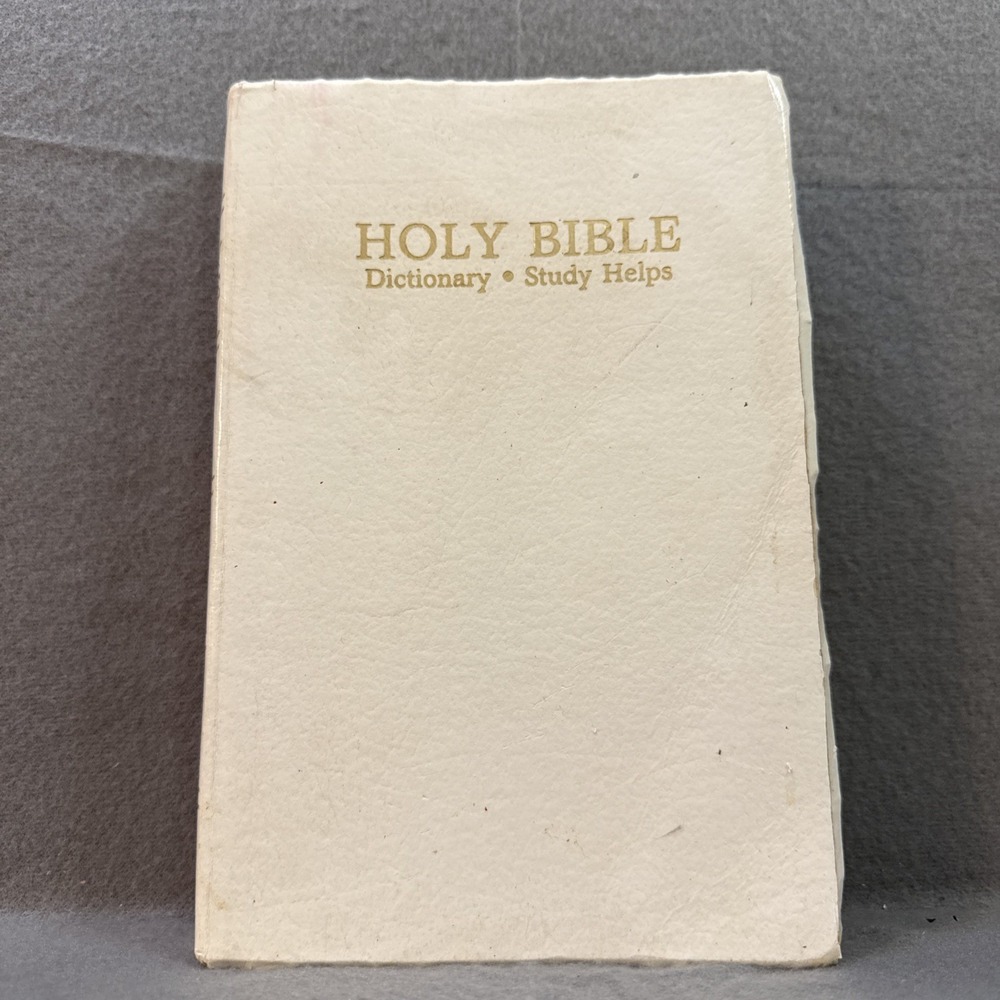 Holy Bible Dictionary / Study Guide White Vintage 1989 King James Version